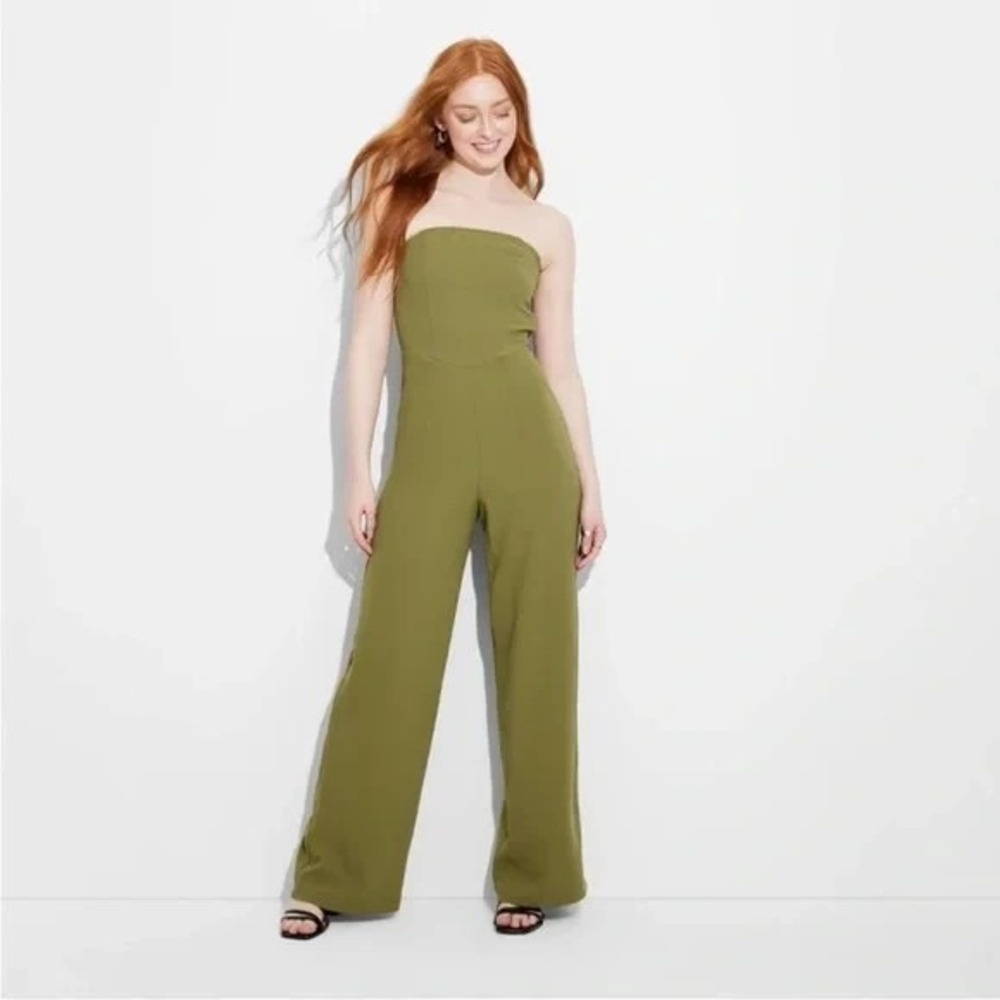 Women's Wild Fable‎ Olive Tube Jumpsuit Wide Leg XS New With Tags